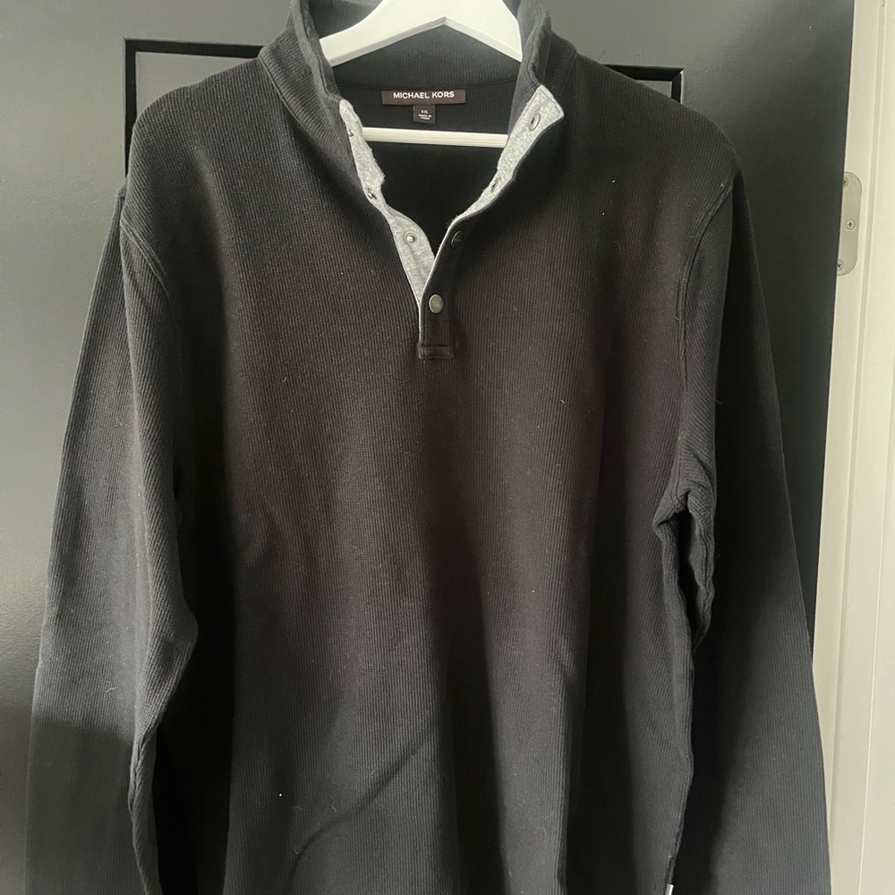 Michael Kors Black Pullover With Buttoned Collar - image 1